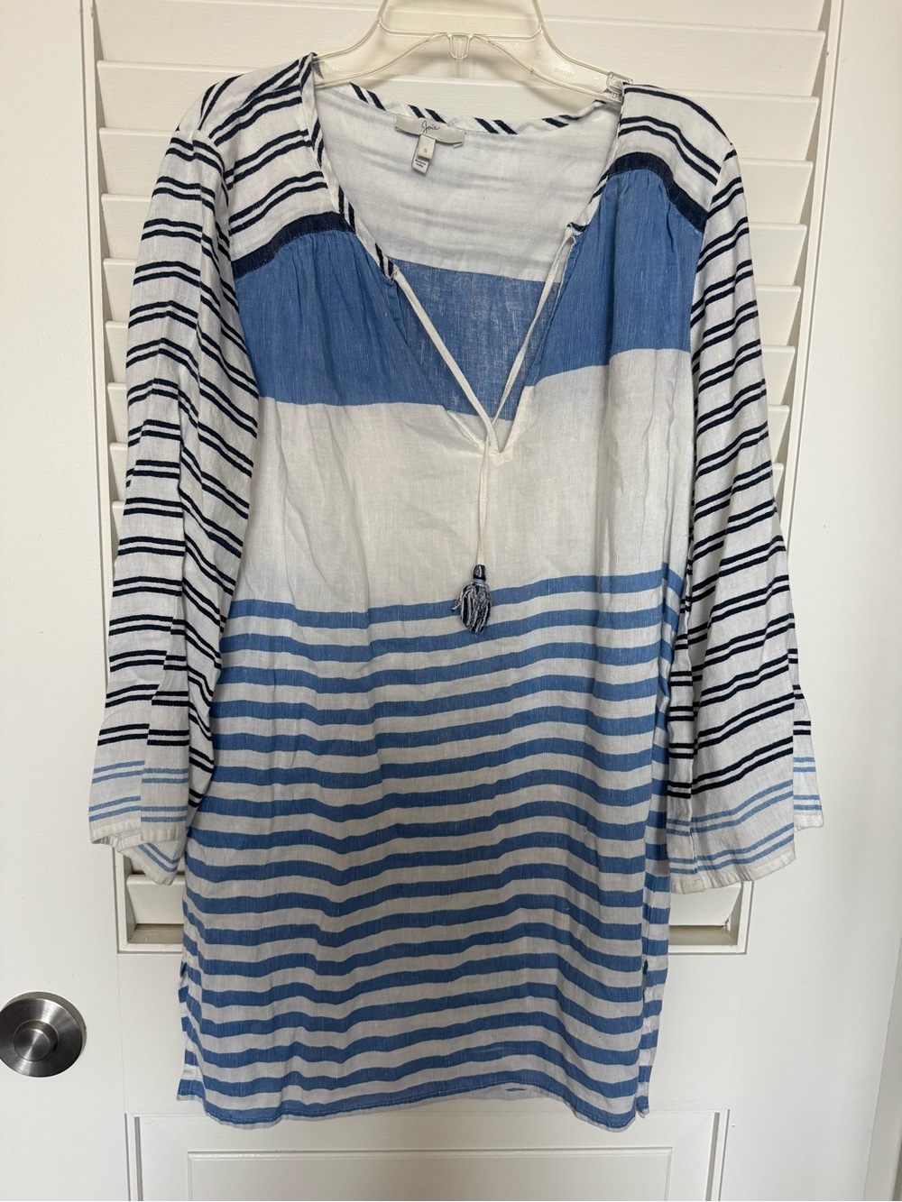 Joie Blue & White Striped V-Neck Tunic